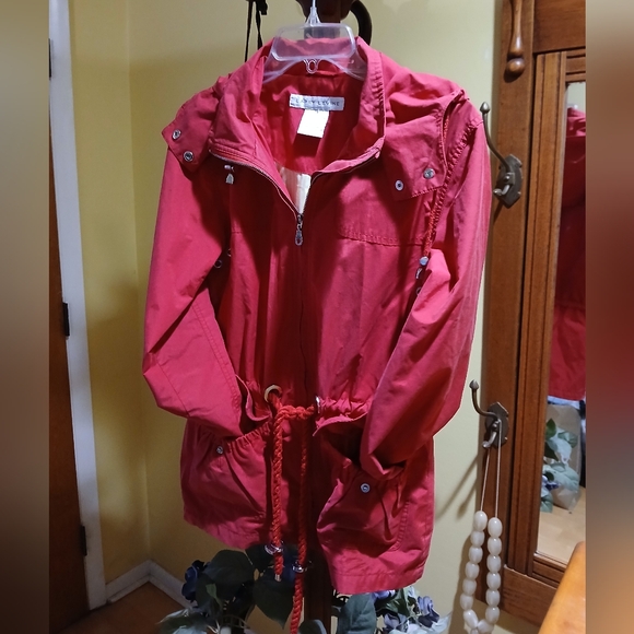 Red Utility Jacket with Drawstring Size XS - Picture 3 of 8